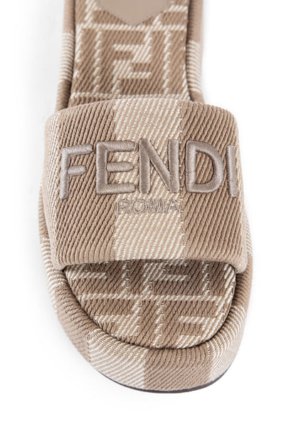 FENDI WOMAN BEIGE SANDALS & SLIDES