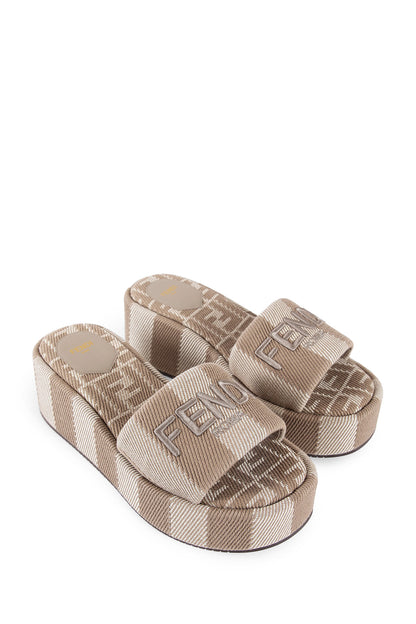 FENDI WOMAN BEIGE SANDALS & SLIDES