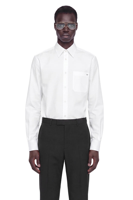 V Gold Pocket Shirt in Oxford Cotton