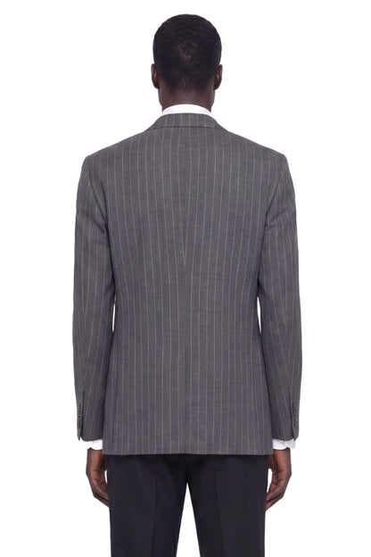 Single-Breasted Blazer in Pinstripe Wool