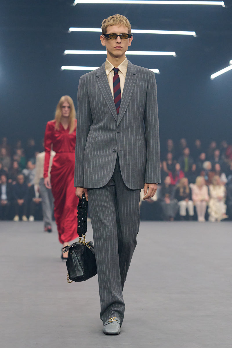 VALENTINO Single-Breasted Blazer in Pinstripe Wool man