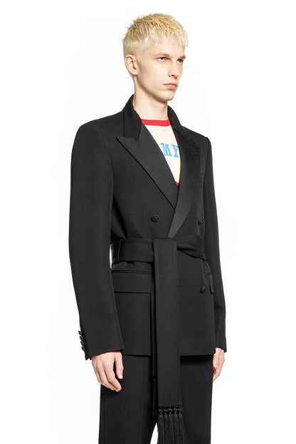 Double-Breasted Wool Blazer with Belt