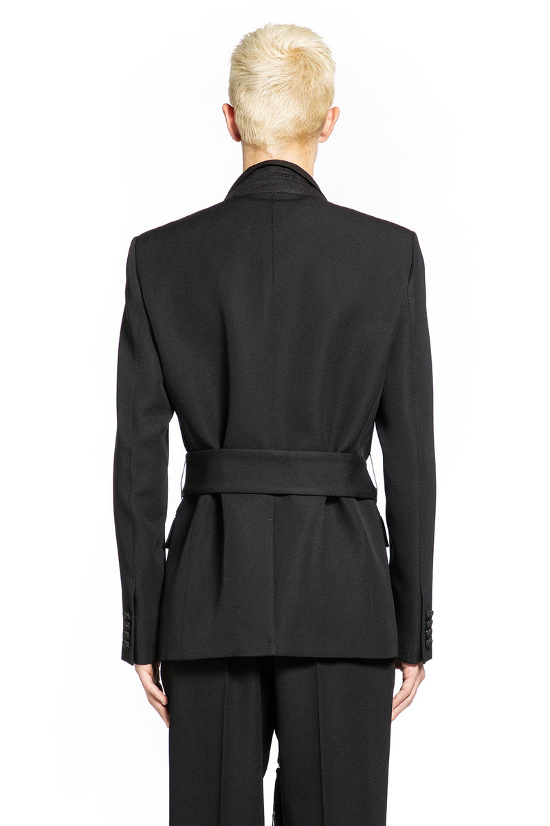 Double-Breasted Wool Blazer with Belt