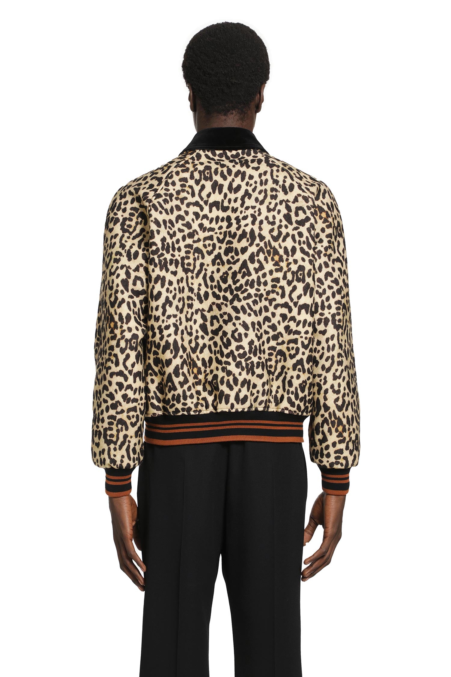VALENTINO Leopard Print Wool Drape Jacket man