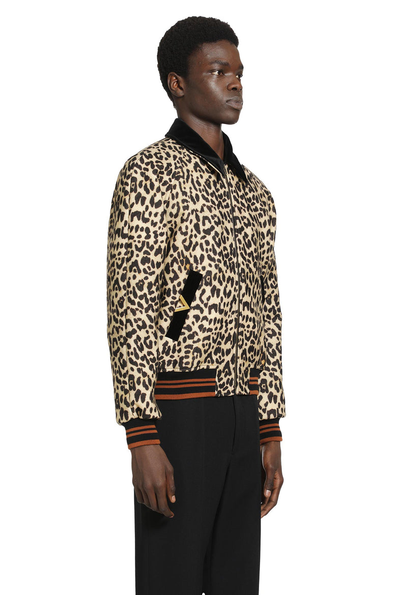 
              Leopard Print Wool Drape Jacket
            