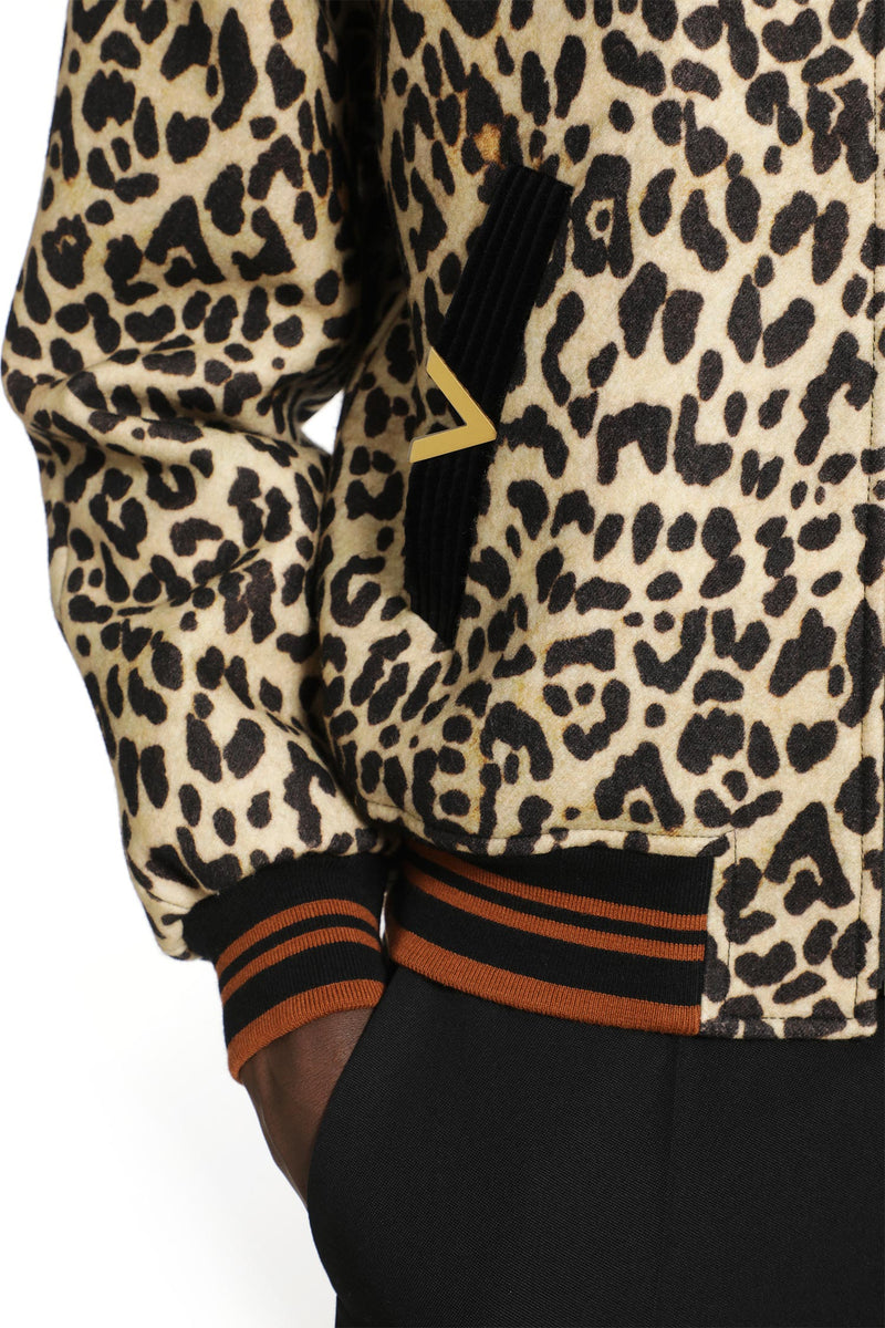 VALENTINO Leopard Print Wool Drape Jacket man