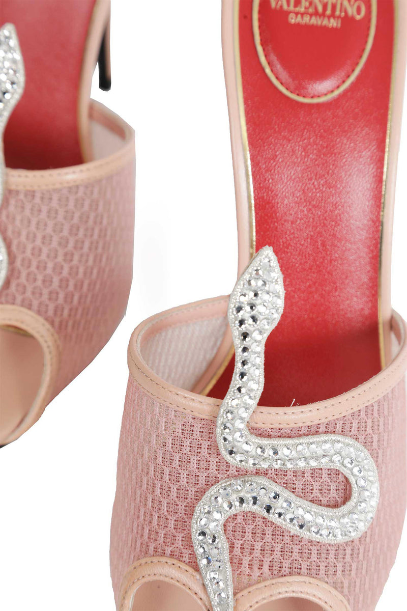 VALENTINO Coeur Vipère Mesh Slide Sandal woman