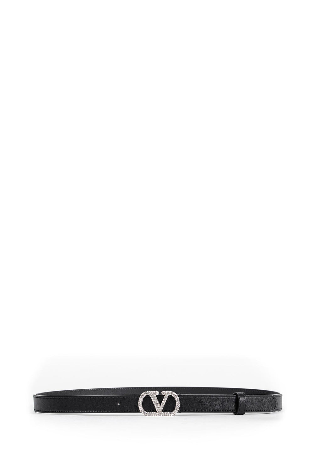 VALENTINO GARAVANI Crystal V Logo Leather Belt woman