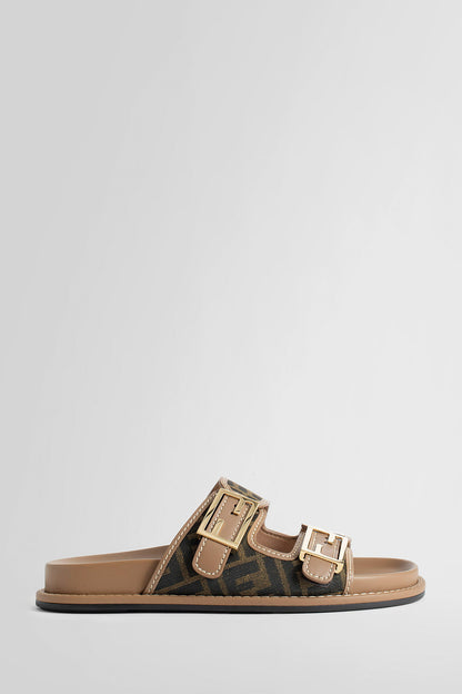 FENDI WOMAN BROWN SANDALS & SLIDES