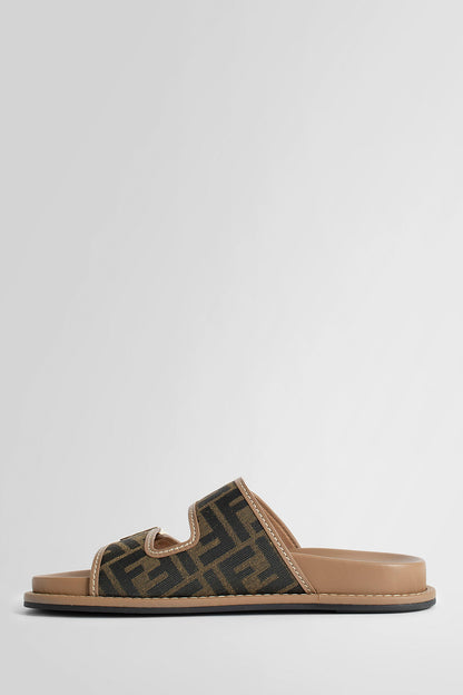 FENDI WOMAN BROWN SANDALS & SLIDES