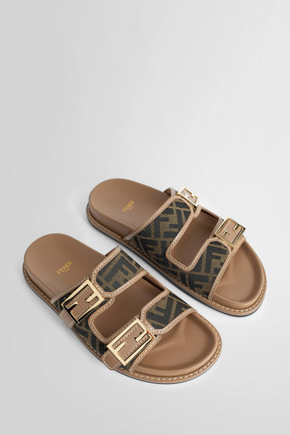 FENDI WOMAN BROWN SANDALS & SLIDES