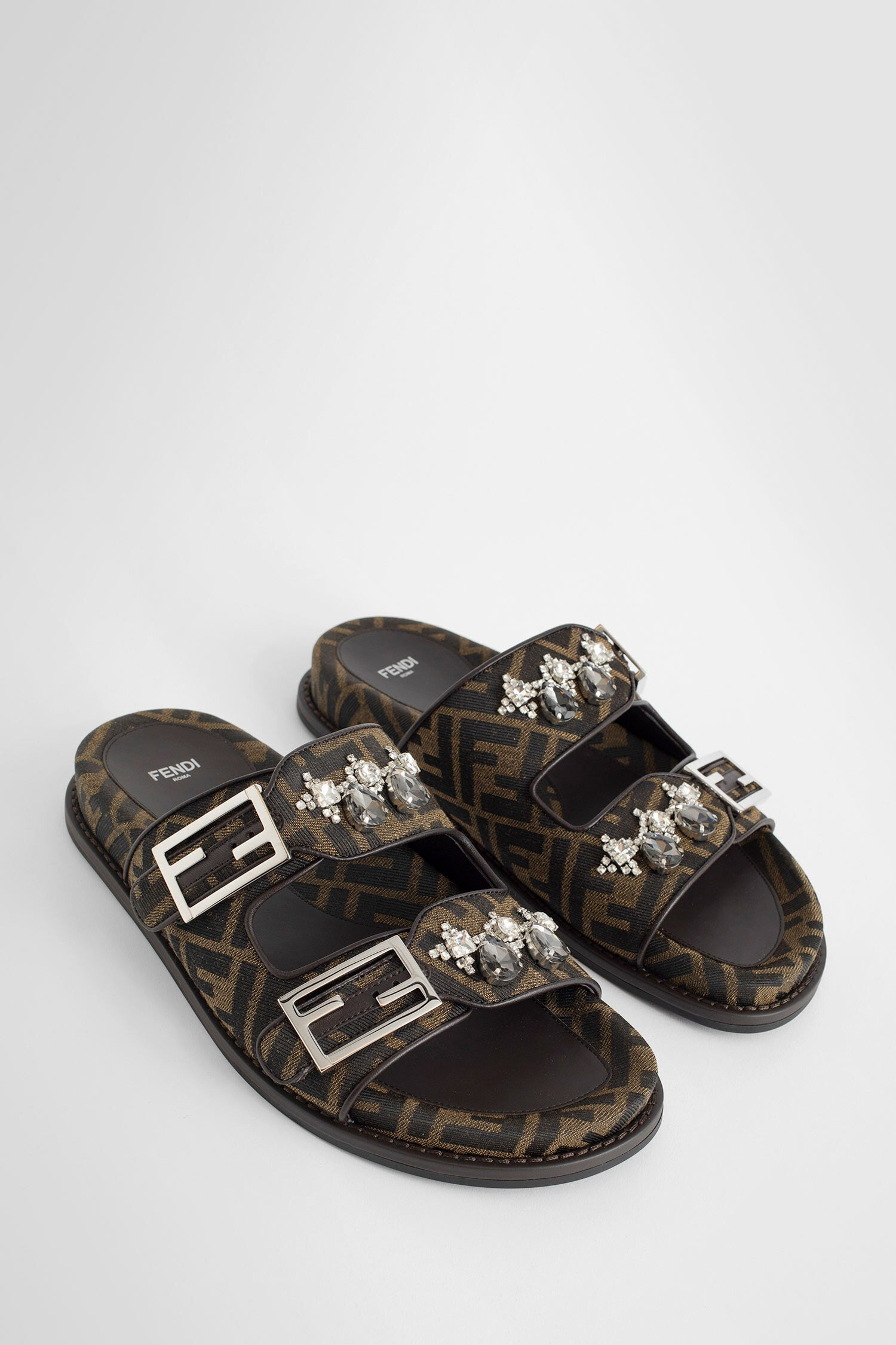 FENDI WOMAN BROWN SANDALS & SLIDES