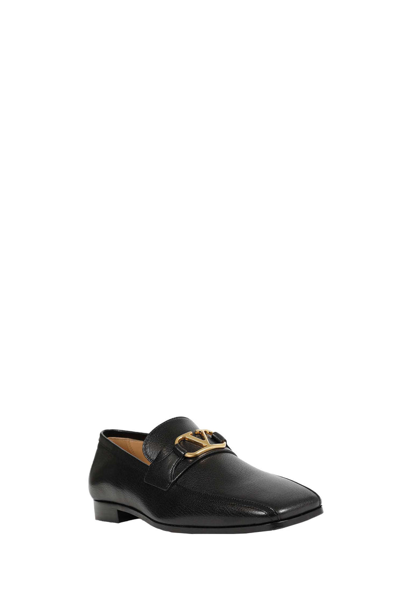 VALENTINO GARAVANI Leather Vlogo Loafers man