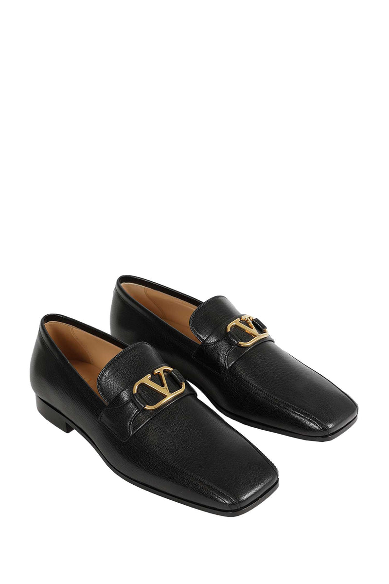 VALENTINO GARAVANI Leather Vlogo Loafers man