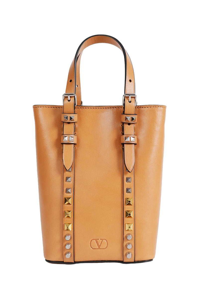 VALENTINO GARAVANI Leather Studded Top Handle Bag man