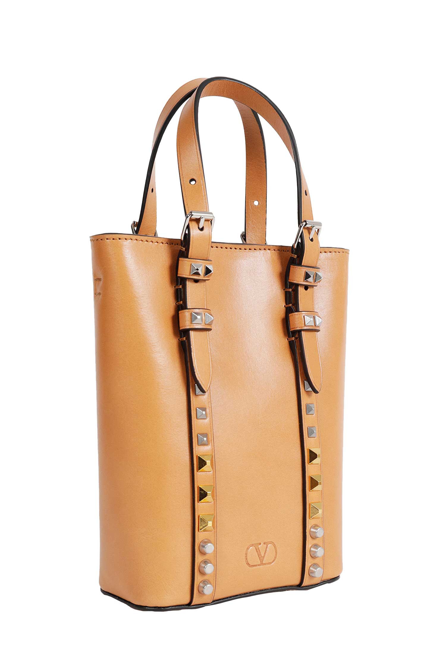 VALENTINO GARAVANI Leather Studded Top Handle Bag man