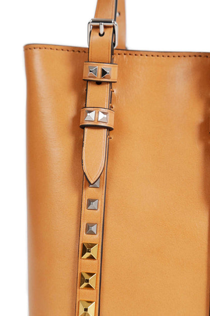 Leather Studded Top Handle Bag