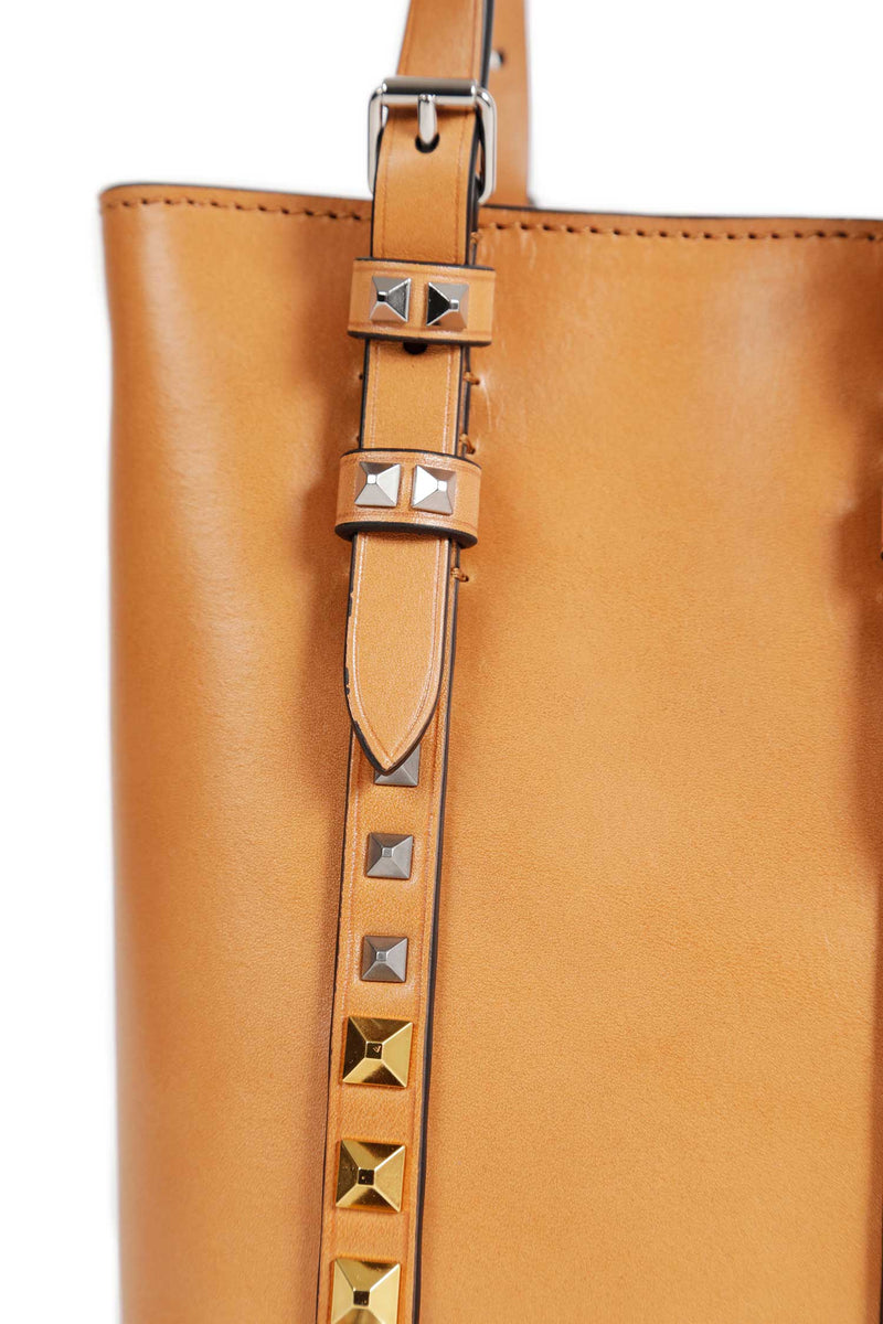 VALENTINO GARAVANI Leather Studded Top Handle Bag man