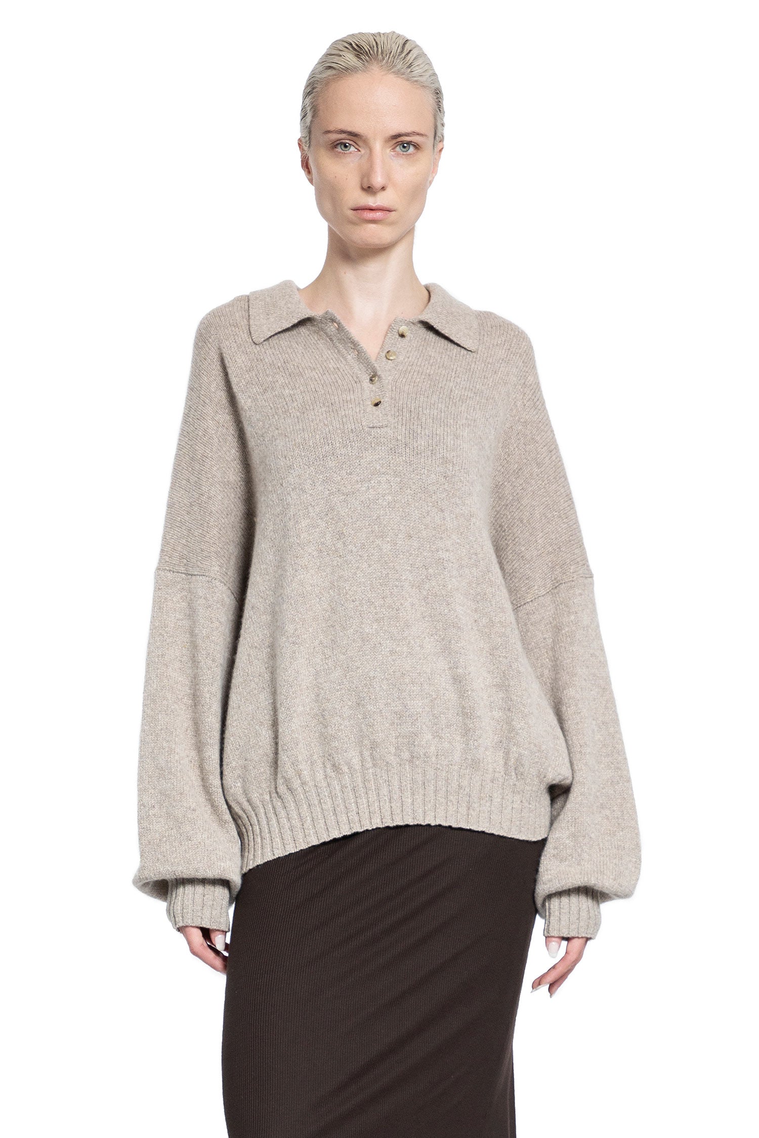 KHAITE WOMAN BEIGE KNITWEAR