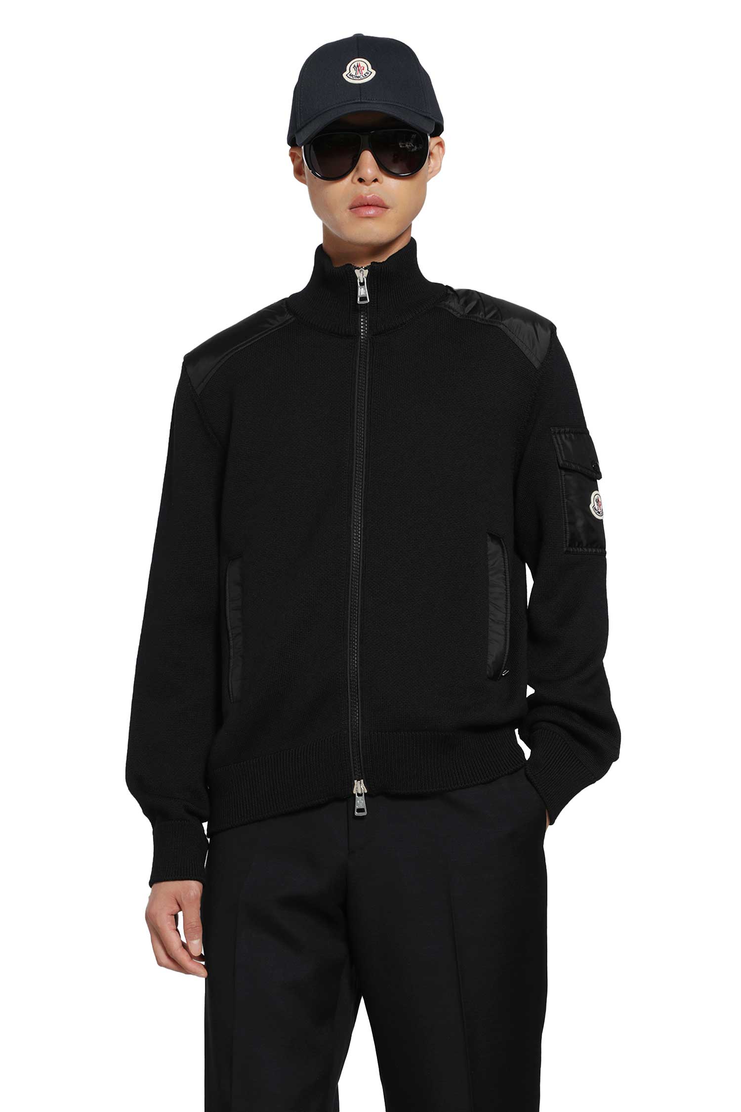Padded Wool Zip-Up Cardigan
