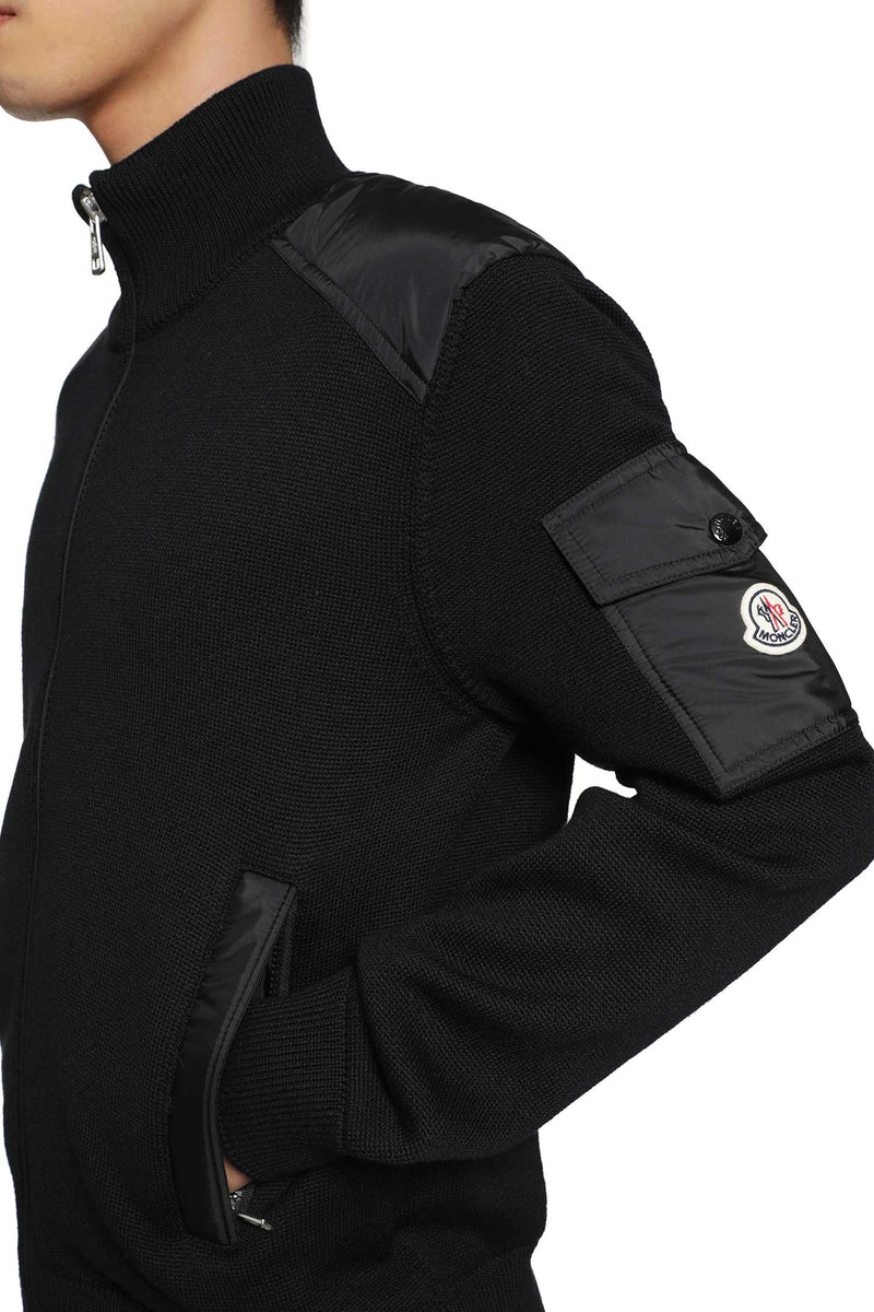 MONCLER Padded Wool Zip-Up Cardigan man