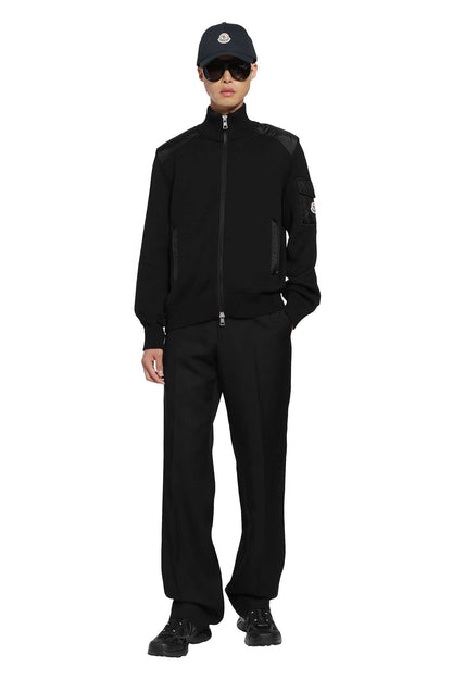 Padded Wool Zip-Up Cardigan