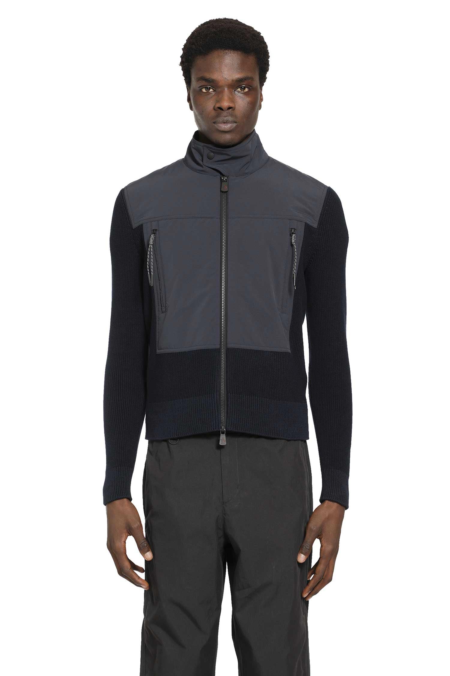 Padded Zip-Up Cotton Cardigan