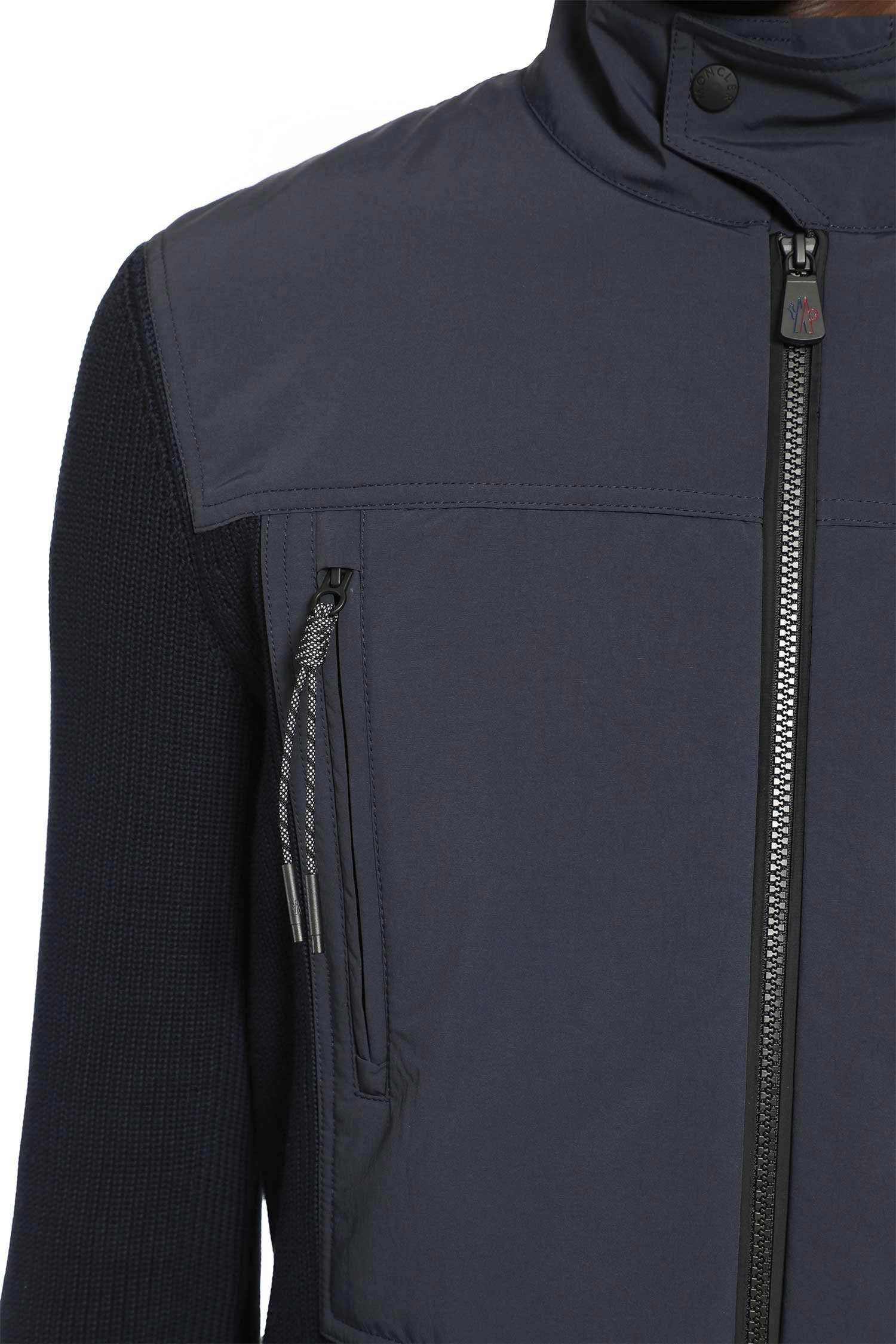 Padded Zip-Up Cotton Cardigan