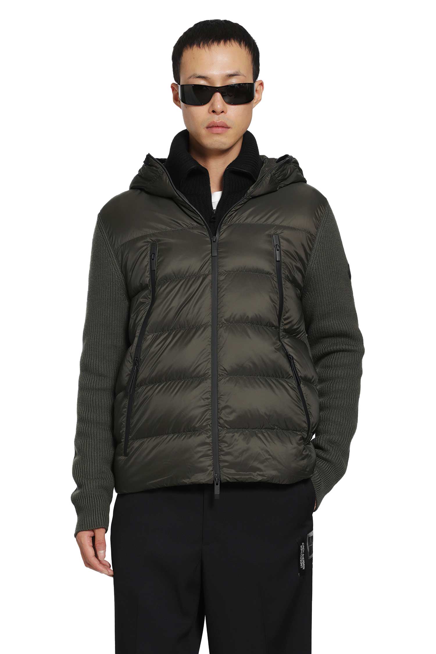 Padded Wool Zip-Up Cardigan