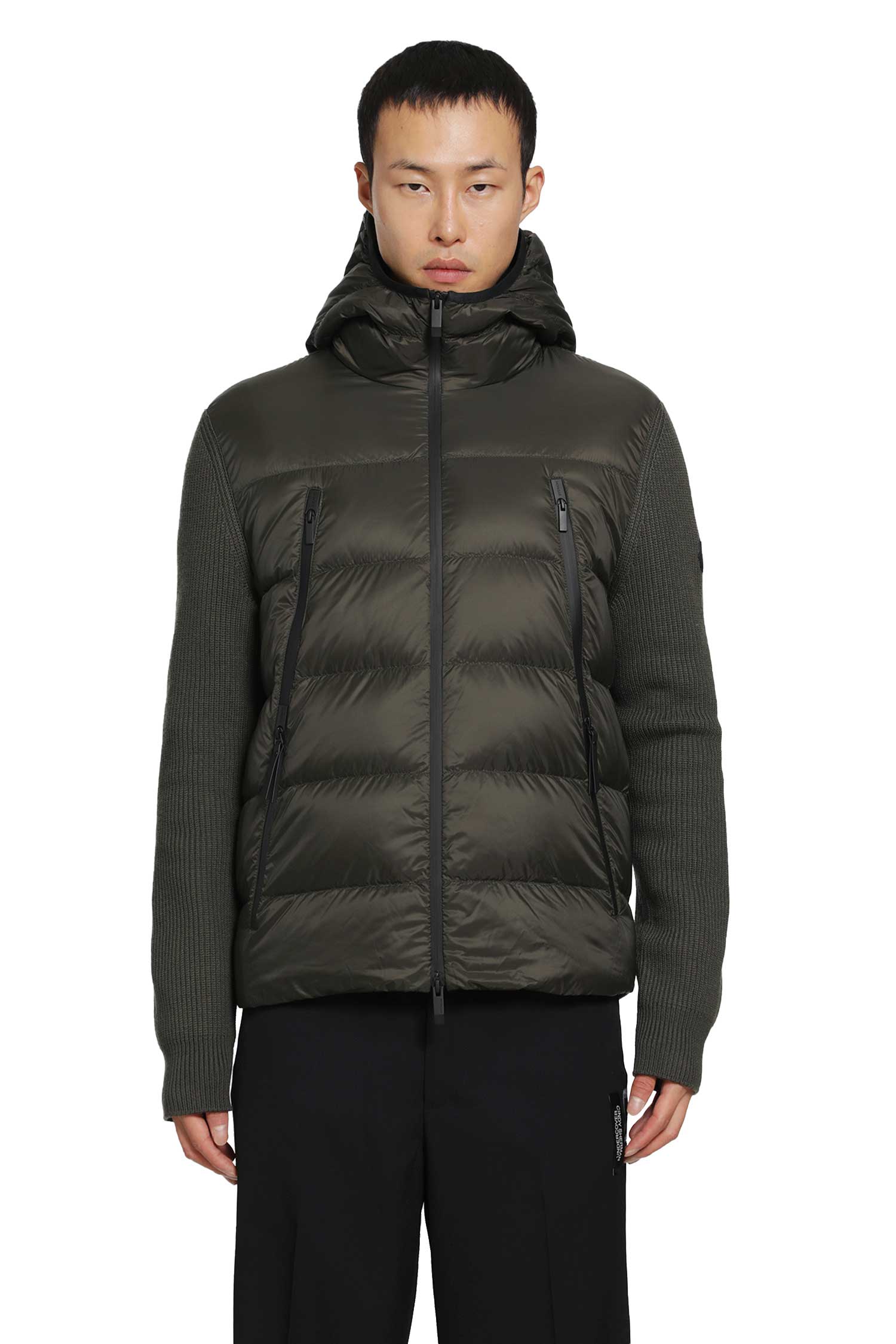 Padded Wool Zip-Up Cardigan