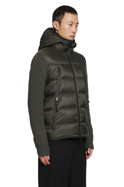 Padded Wool Zip-Up Cardigan