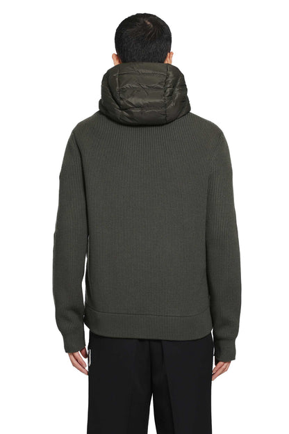 Padded Wool Zip-Up Cardigan