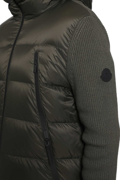 Padded Wool Zip-Up Cardigan