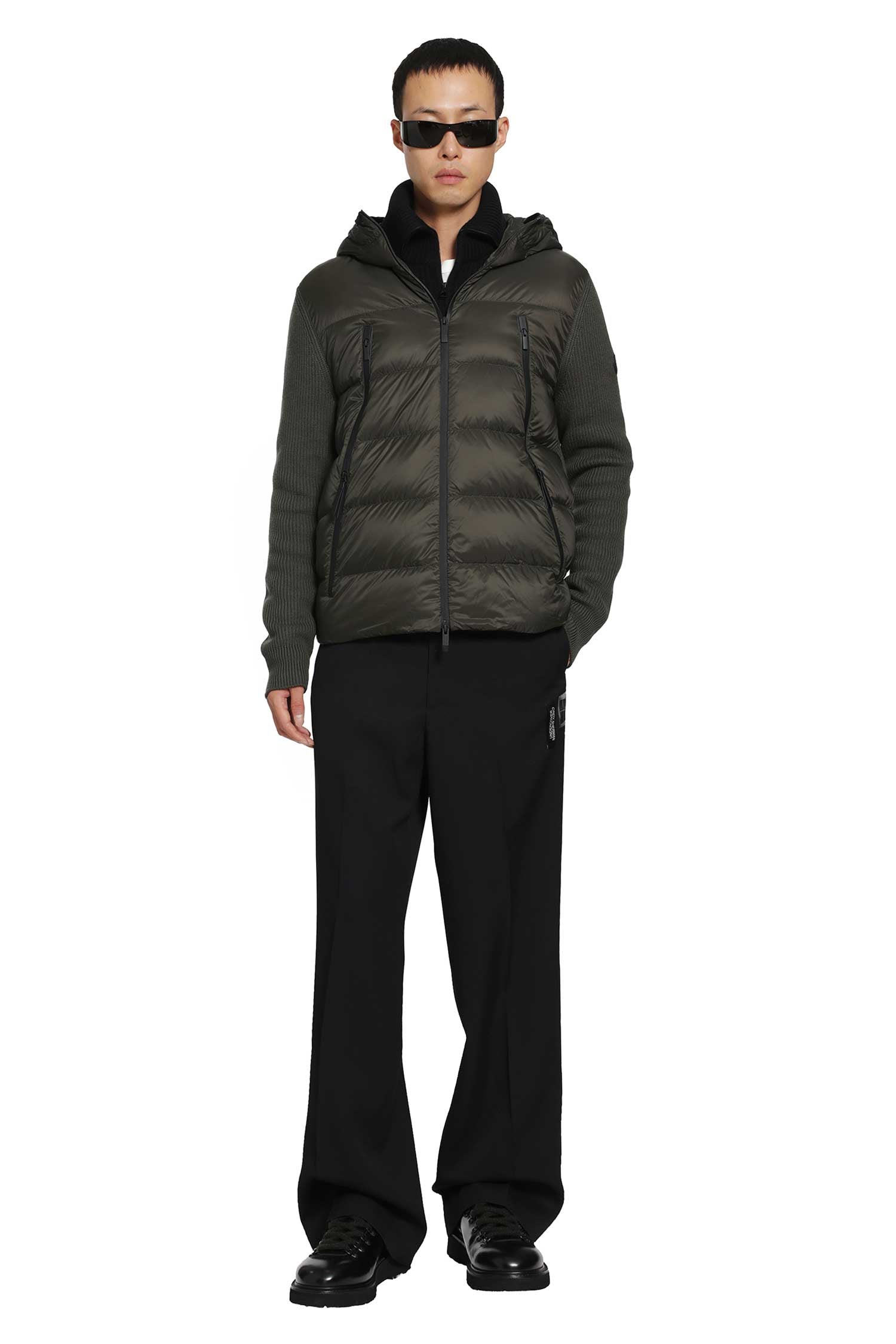 Padded Wool Zip-Up Cardigan