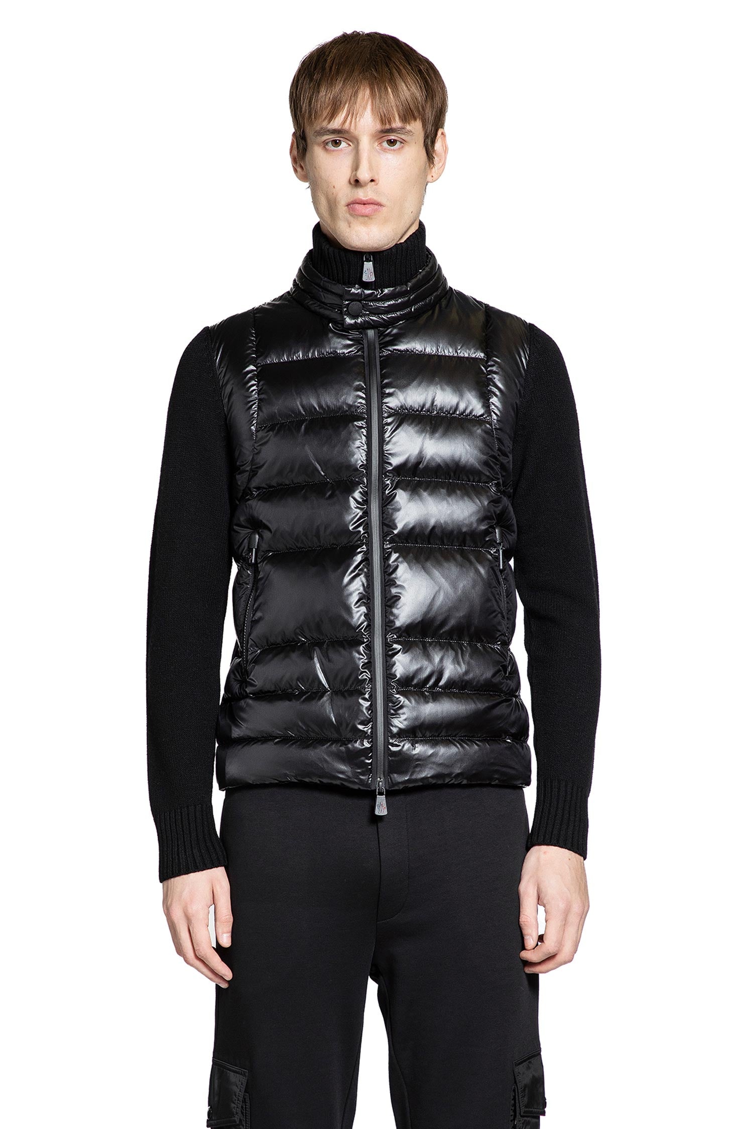 Padded Wool Zip-Up Cardigan