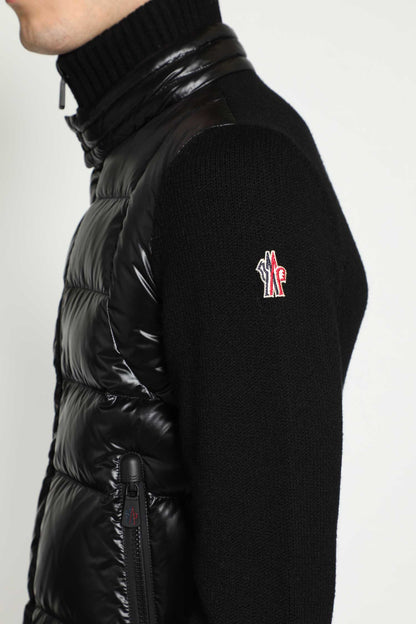 Padded Wool Zip-Up Cardigan