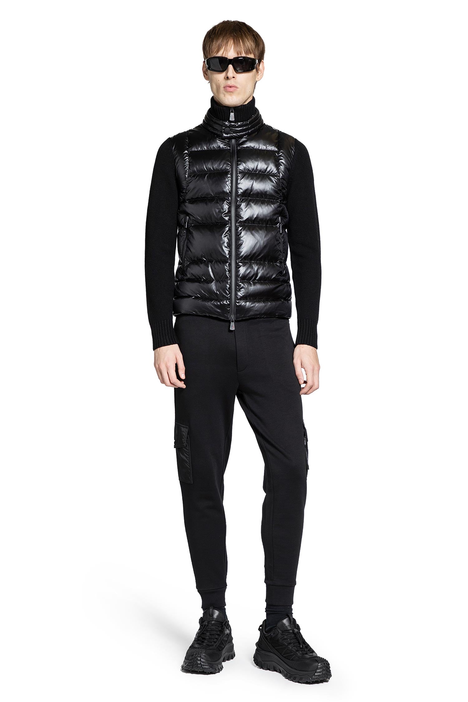 Padded Wool Zip-Up Cardigan