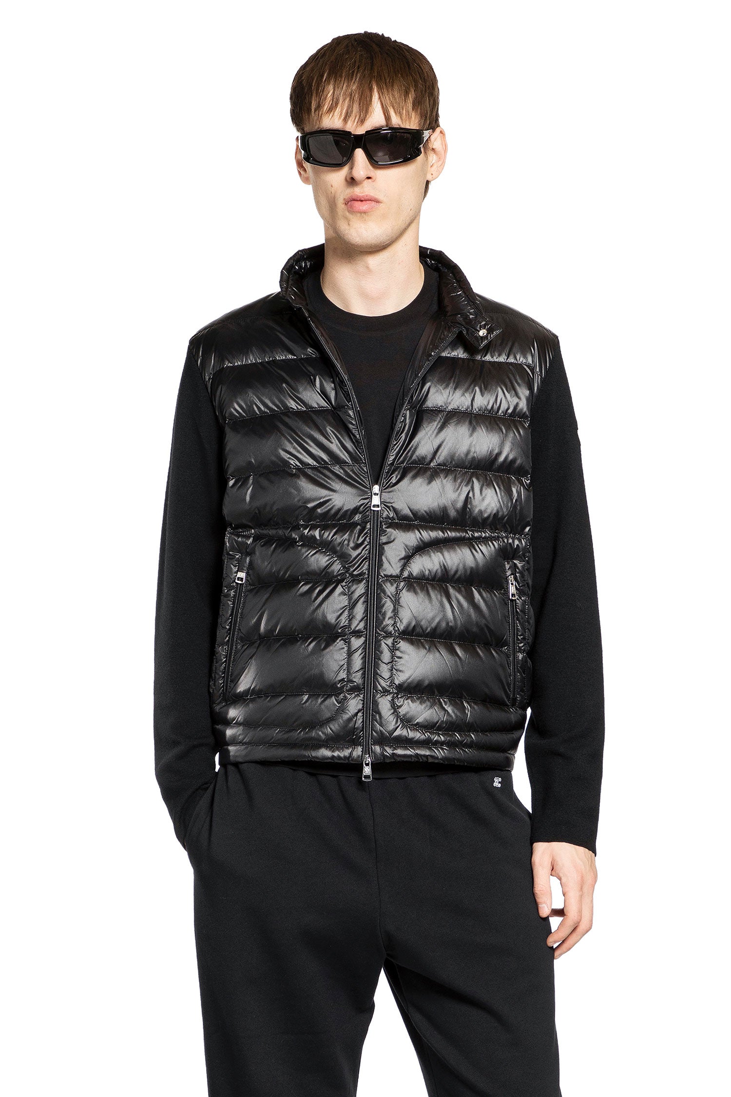 Padded Wool Zip-Up Cardigan