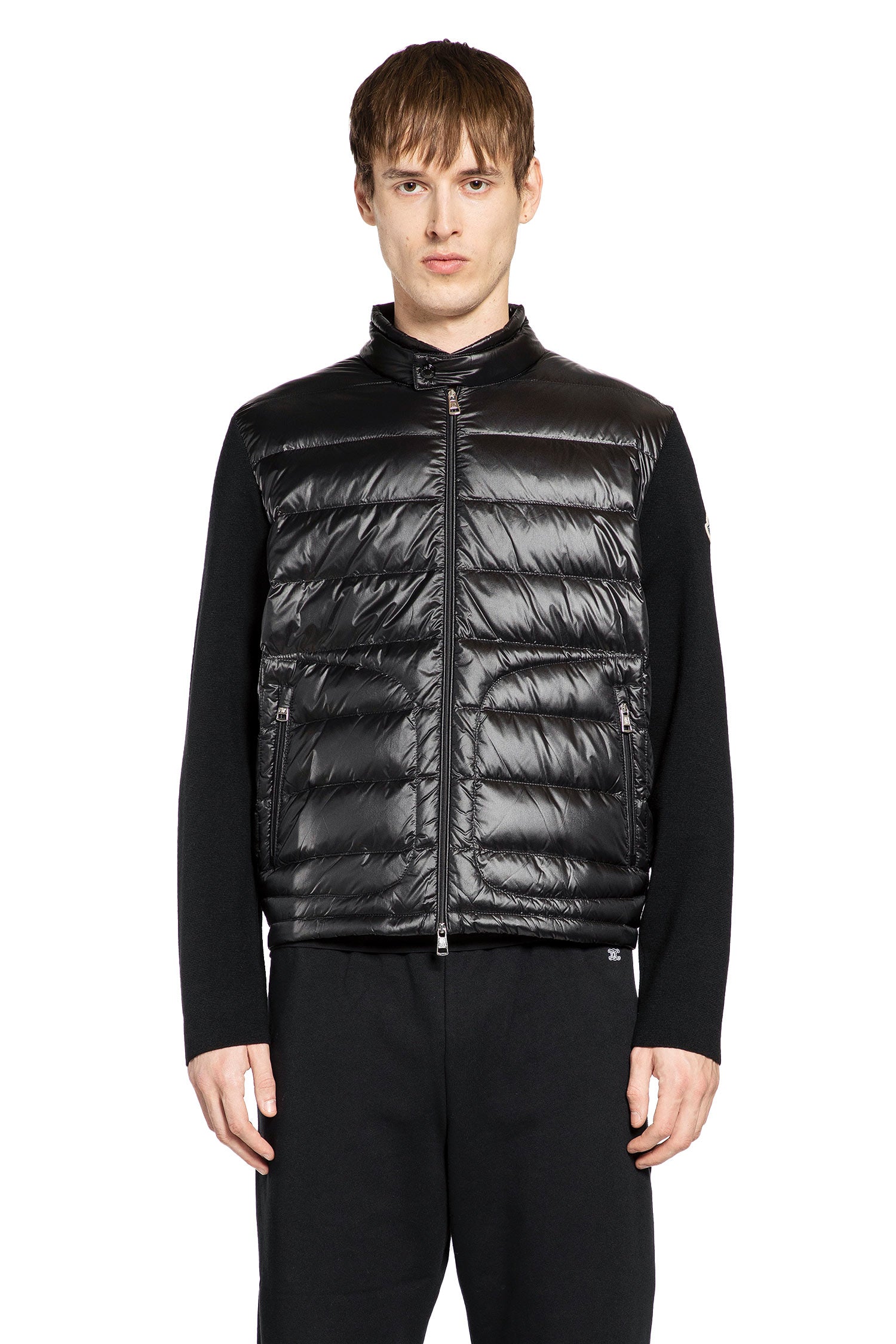 Padded Wool Zip-Up Cardigan