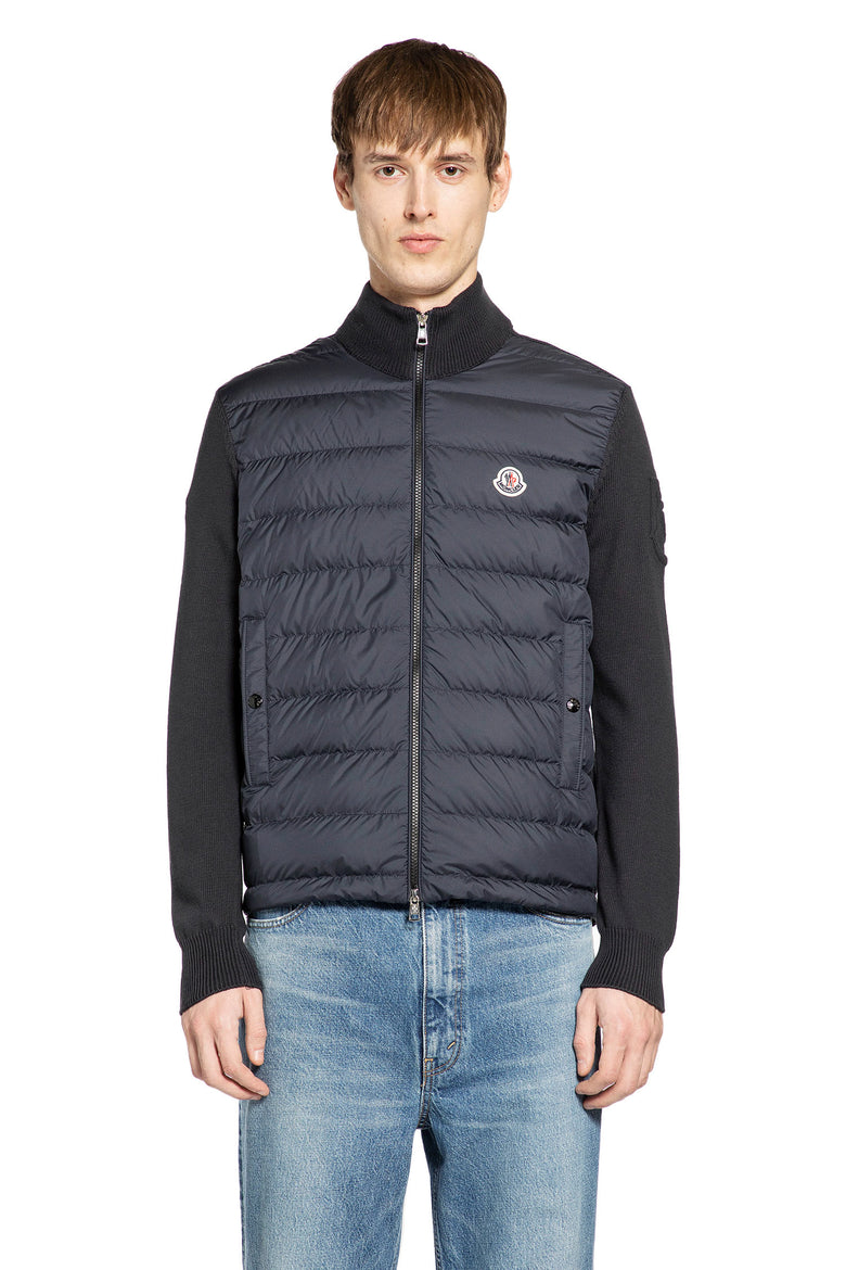 Padded Zip-Up Cotton Cardigan