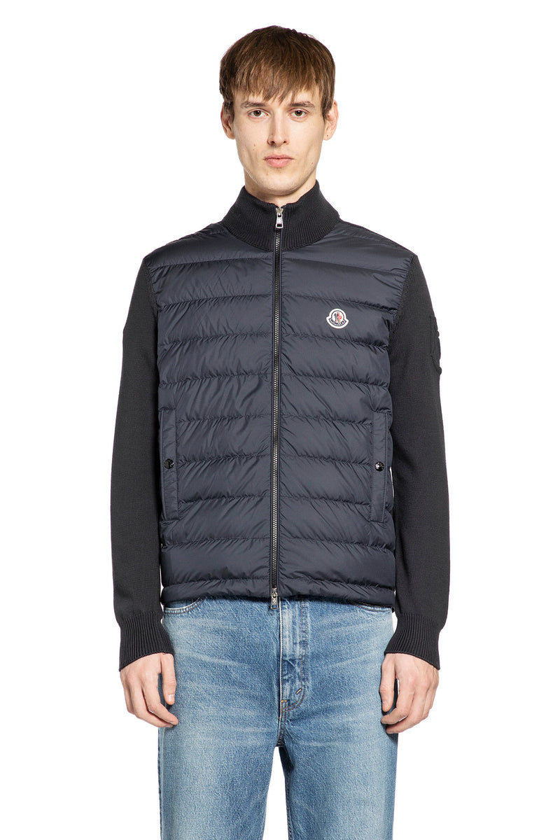 Padded Zip-Up Cotton Cardigan