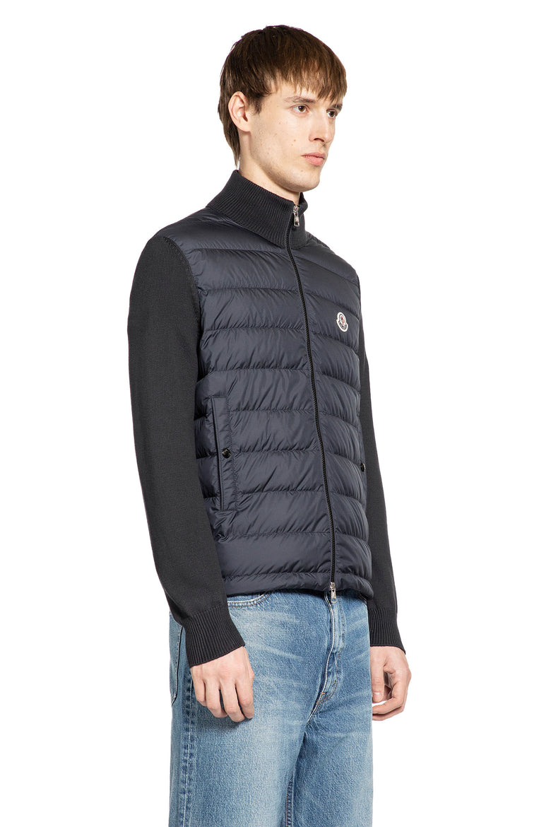 Padded Zip-Up Cotton Cardigan