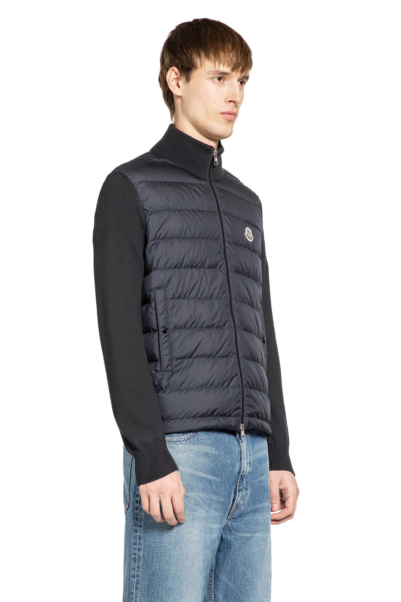 Padded Zip-Up Cotton Cardigan