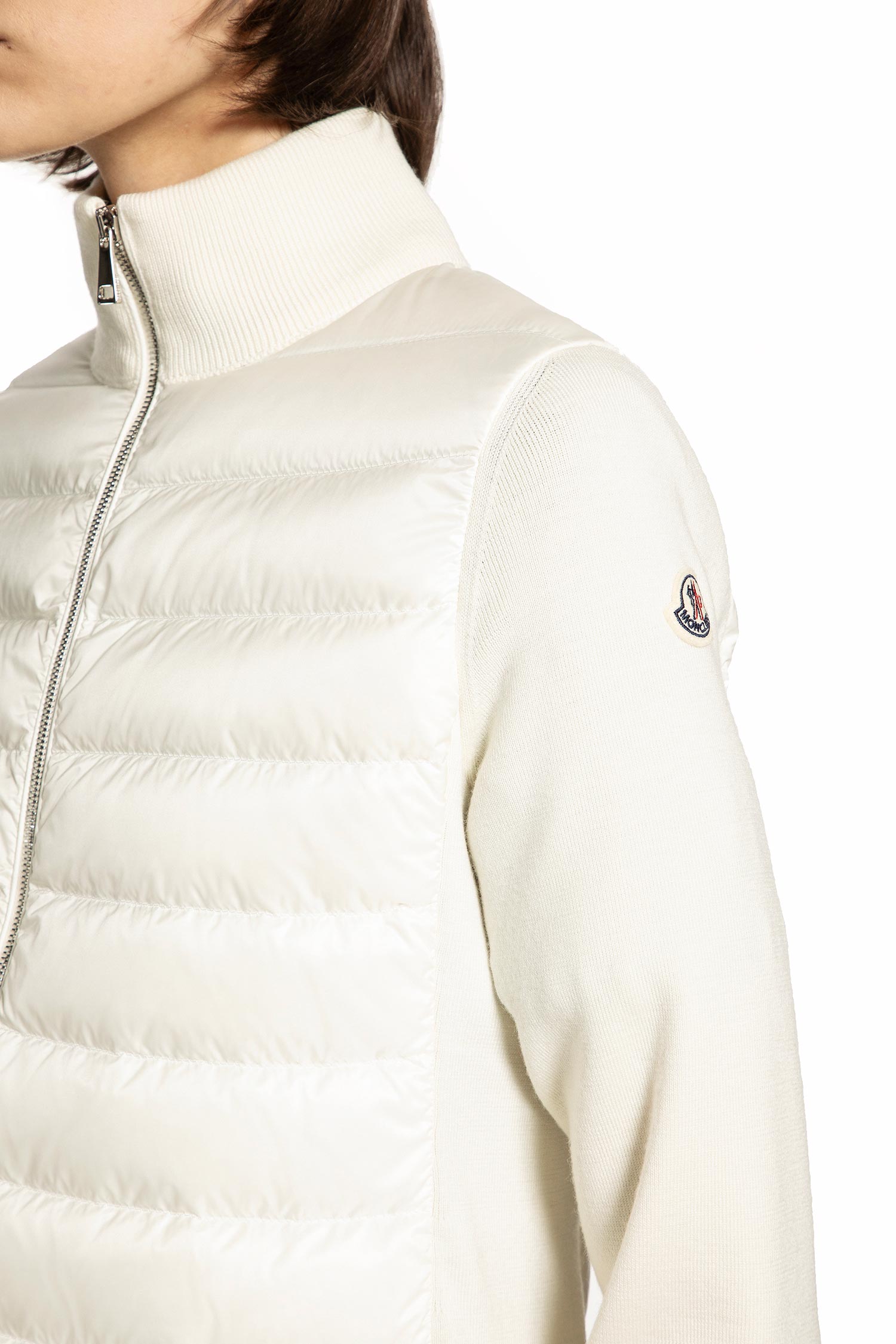 Padded Wool Zip-Up Cardigan