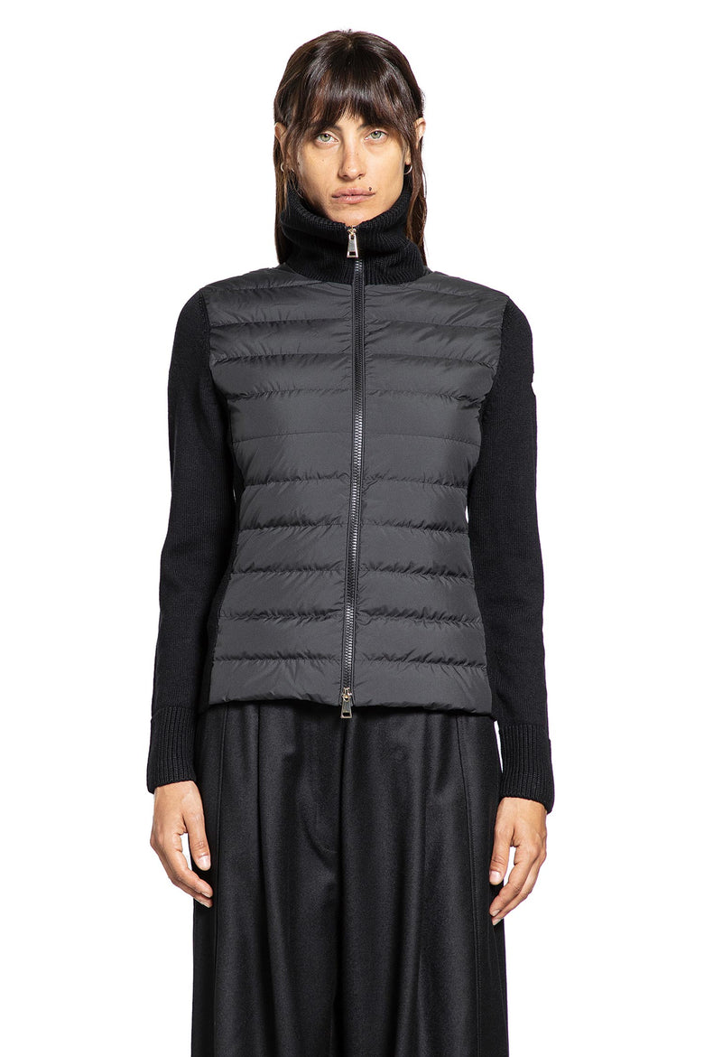 Padded Wool Zip-Up Cardigan