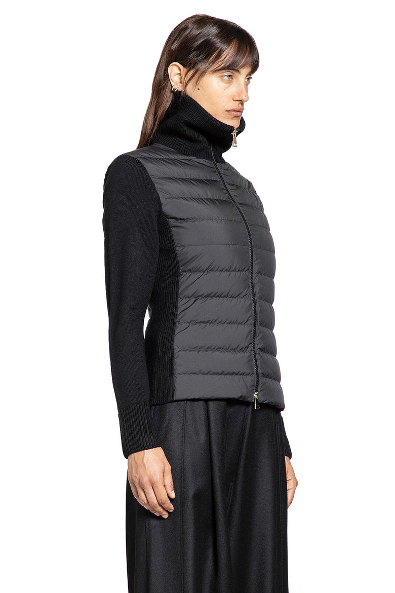 Padded Wool Zip-Up Cardigan