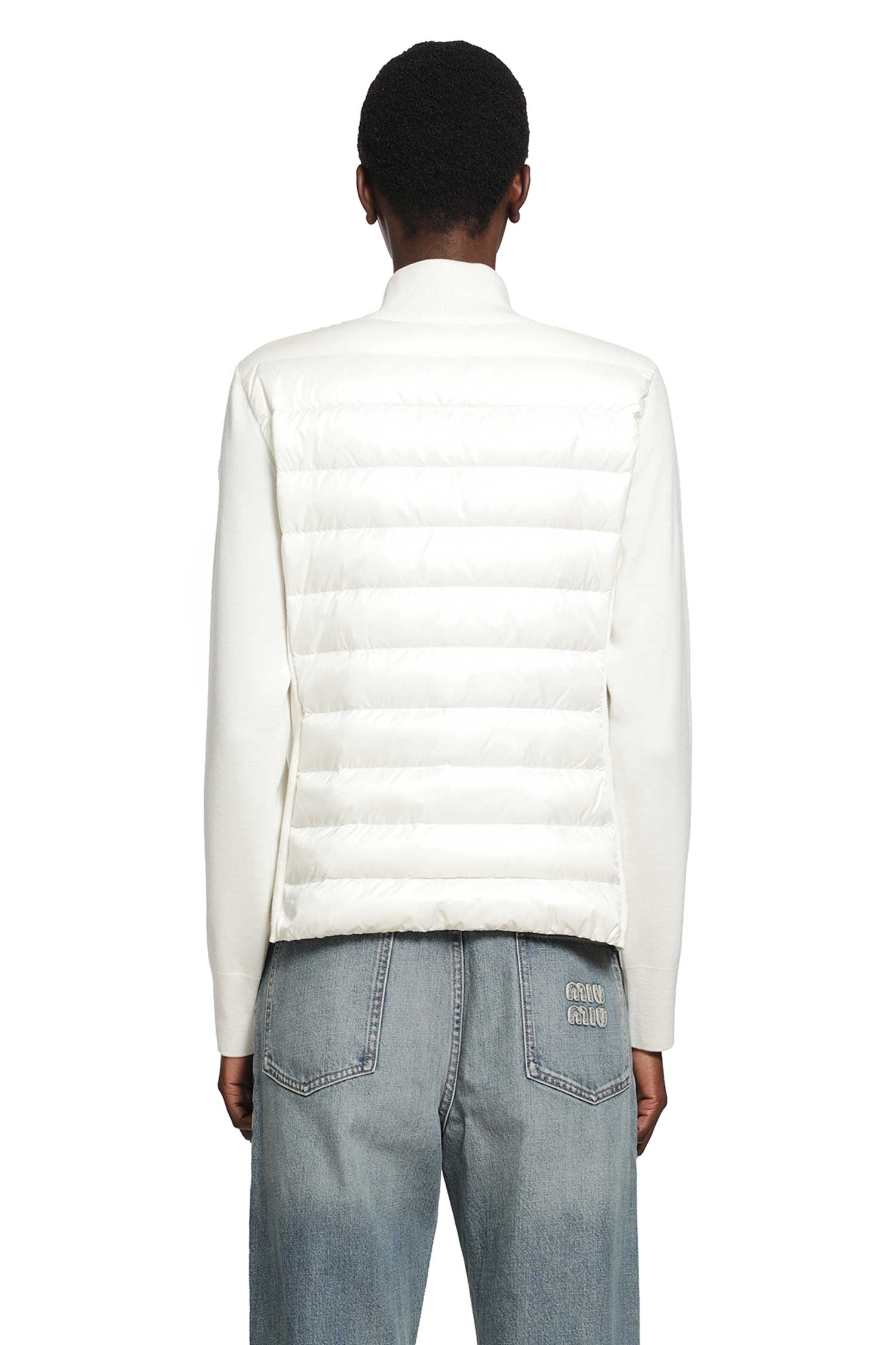 Padded Wool Zip-Up Cardigan