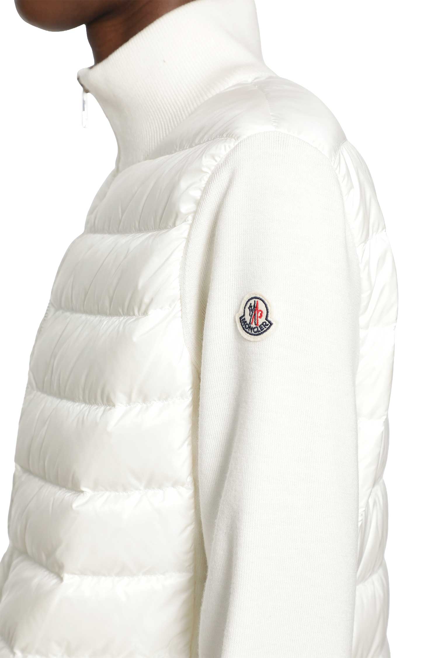 Padded Wool Zip-Up Cardigan