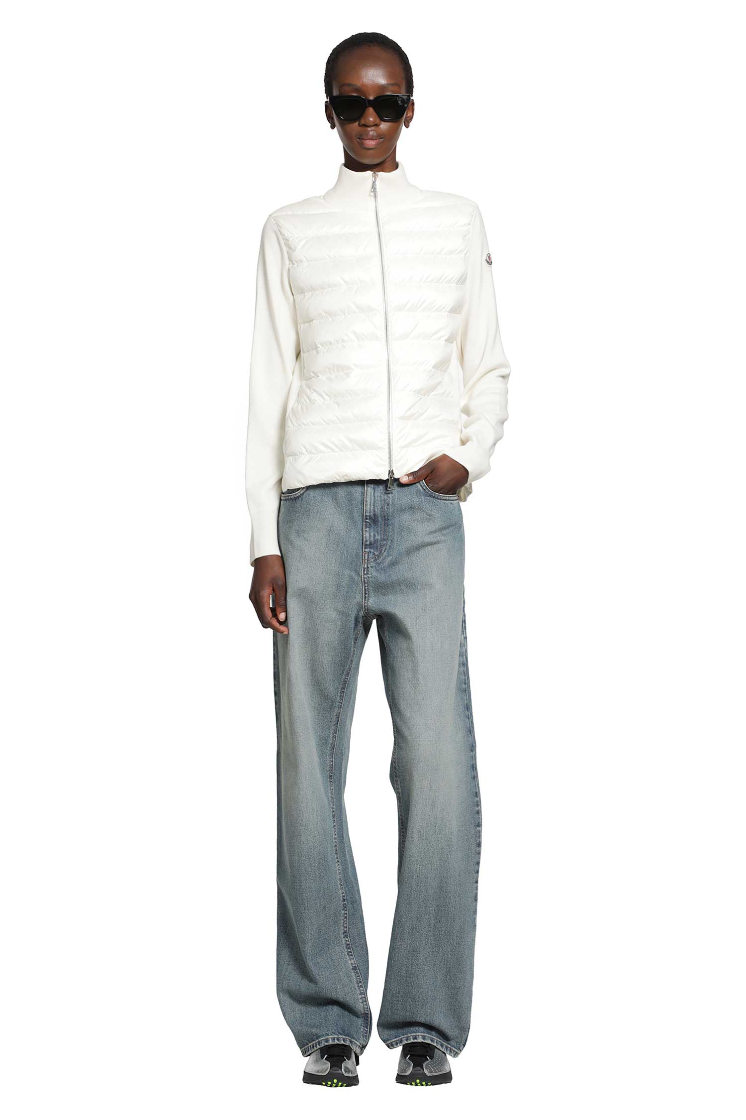 Padded Wool Zip-Up Cardigan