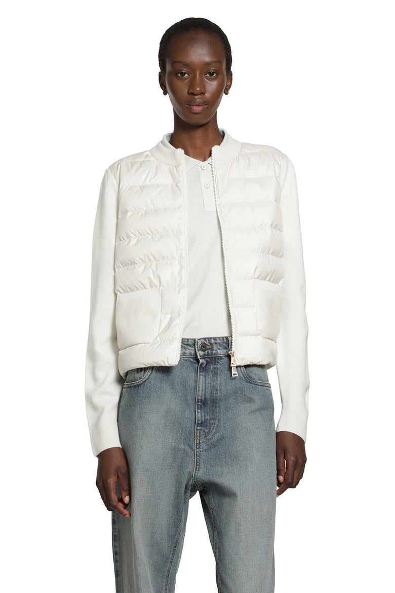 MONCLER Wool Padded Zip-Up Cardigan woman